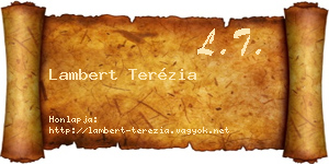 Lambert Terézia névjegykártya