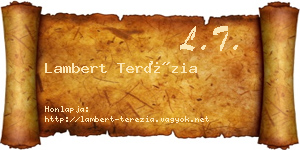 Lambert Terézia névjegykártya